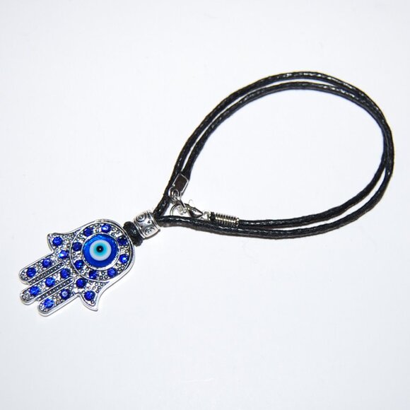 Hamsa Hand Necklace,Evil Eye Necklace,Good Luck Necklace - Picture 4 of 4